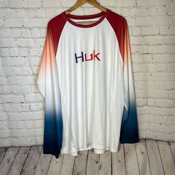 Huk Americana Flare Double Header Fishing Long Sleeve Shirt size  XXL - Picture 1 of 7
